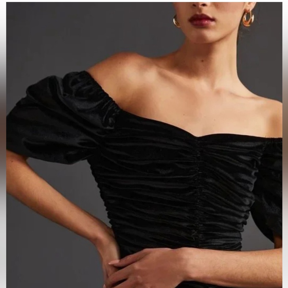 Hutch velvet ruched puff sleeve cocktail dress NWT - Picture 10 of 14
